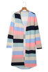 Print Colorblock Long Cardigan